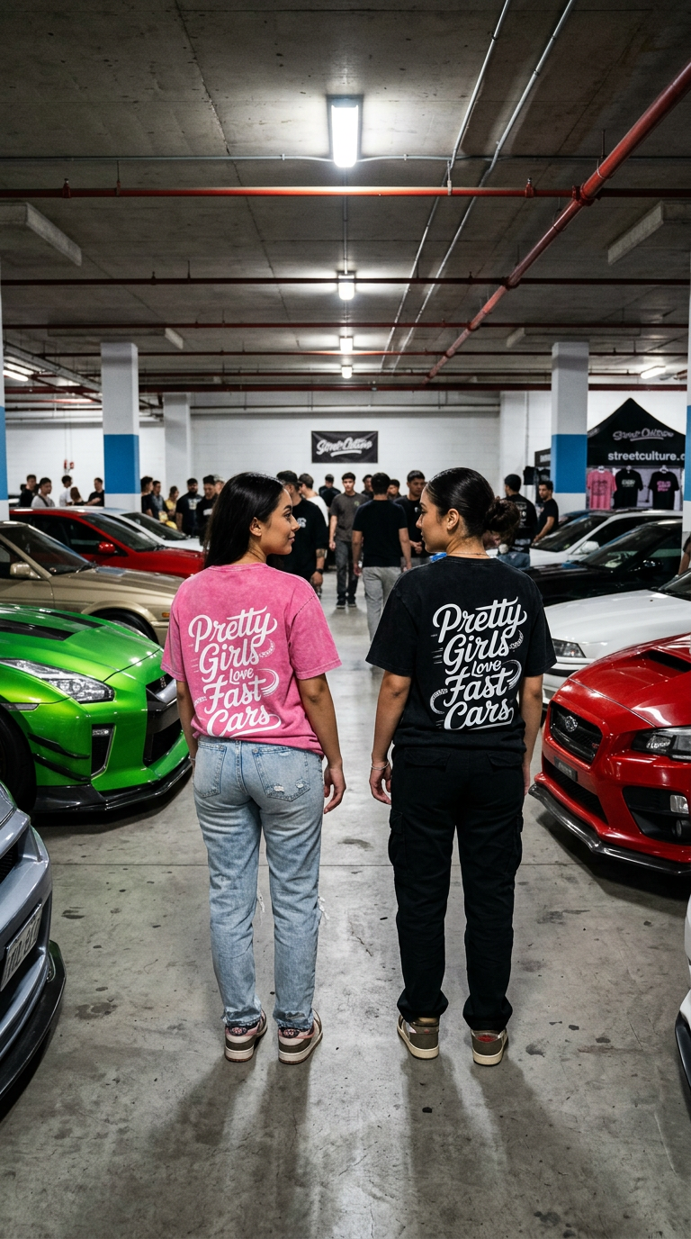 Pretty girls love fast cars zwart/roze