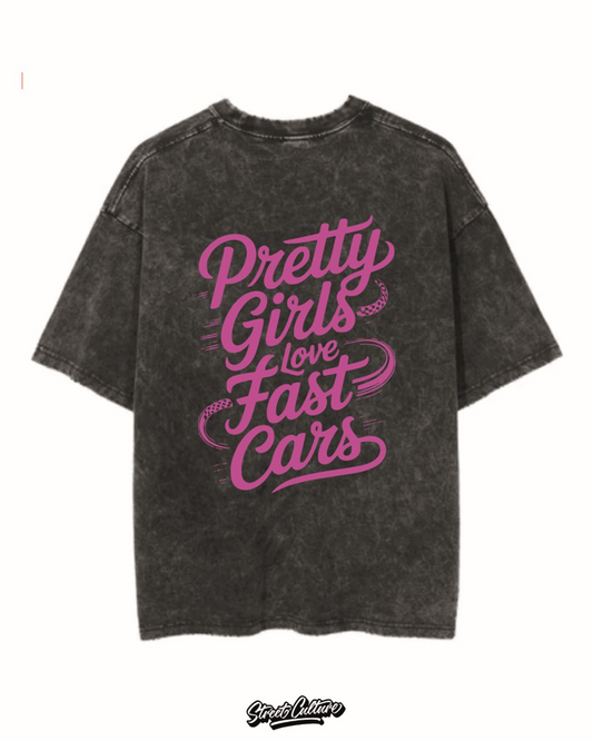 Pretty girls love fast cars zwart/roze